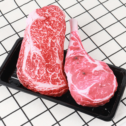 New pet sounding toy Oxford cloth steak dog squeezing sound pressure bite-resistant large steak wholesale