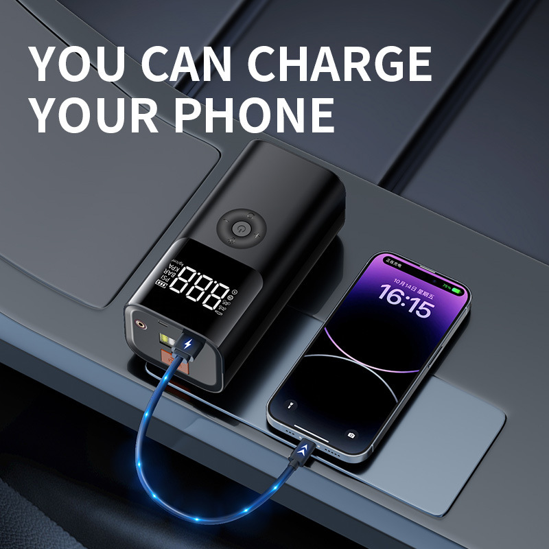 Cross-Border Car Emergency Jump Starter with Air Pump and Power Bank, Multifunctional Battery Ignition Starter Qs003