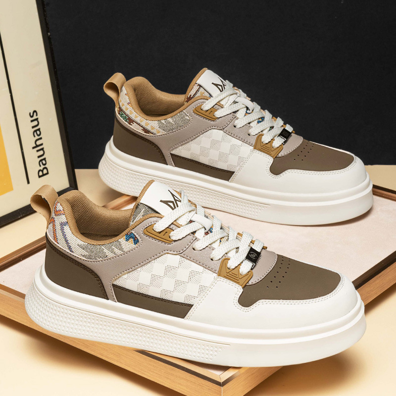 Hombres nuevos zapatos de moda de moda casual, estilo nacional, suela gruesa, amortiguación baja, zapatos deportivos cómodos de skateboard