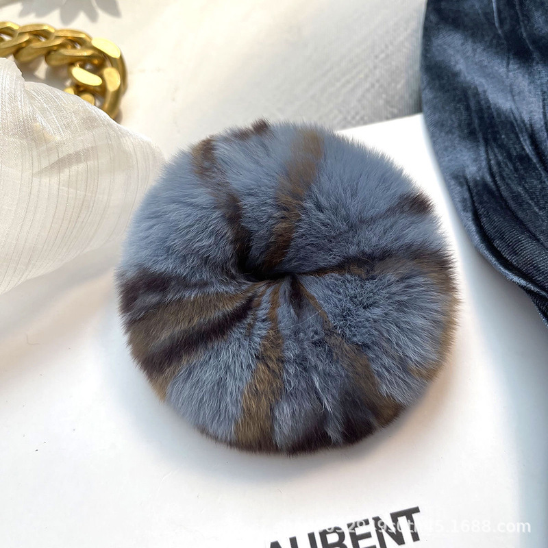 韓国版のシンプルなリアルレッキスラビットのぬいぐるみヘアゴム、キュートなポニーテールヘアゴム、ネットセレブのフレンチスタイルのかわいいぬいぐるみヘアアクセサリー|undefined