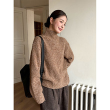 TG 基础高领宽松百搭暖和羊毛混纺针织厚毛衣女2025冬季新款25945