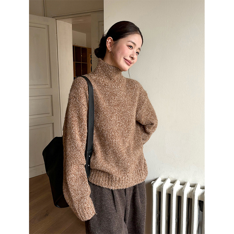 TG 基础高领宽松百搭暖和羊毛混纺针织厚毛衣女2025冬季新款25945