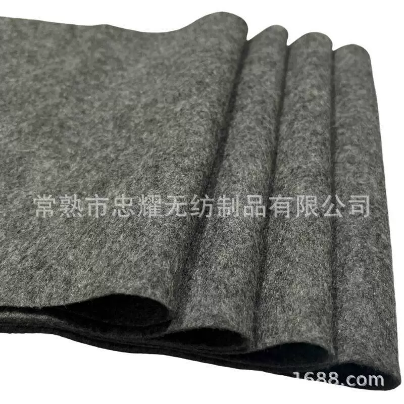 灰色针刺无纺布包装材料软硬针刺灰色毛毡布箱包内衬装饰布不织布
