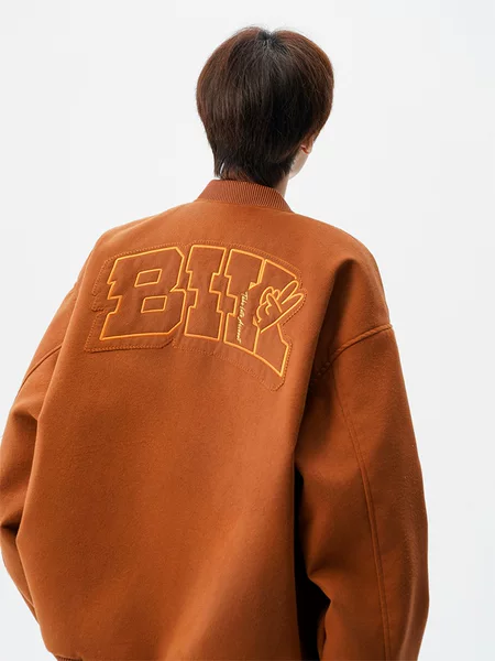 American-Style Embroidered Wool Baseball Jacket for Men and Women, New Autumn and Winter High Street Design, Retro Cool Flight Jacket