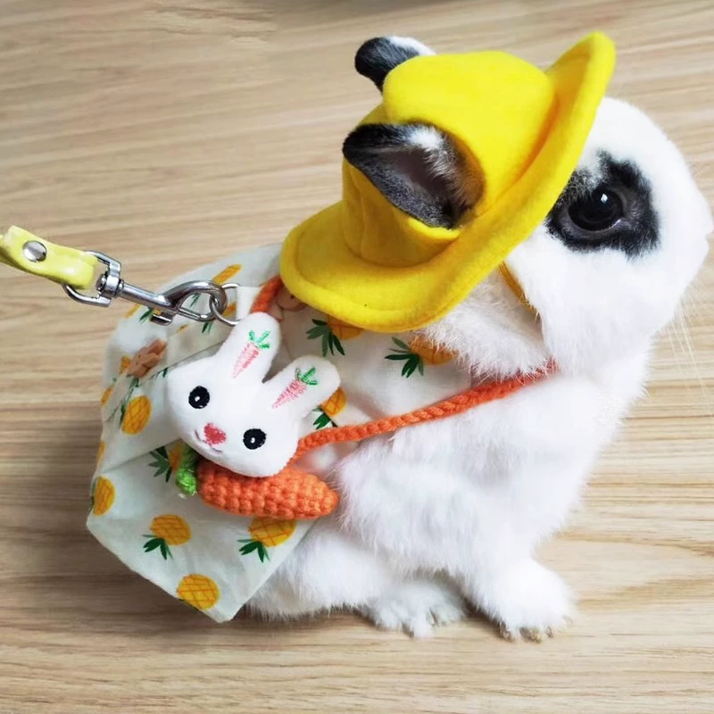 Милая одежда для кроликов, летний жилет-шлейка для маленьких кроликов, юбка, одежда для четвероногих, тонкая ткань