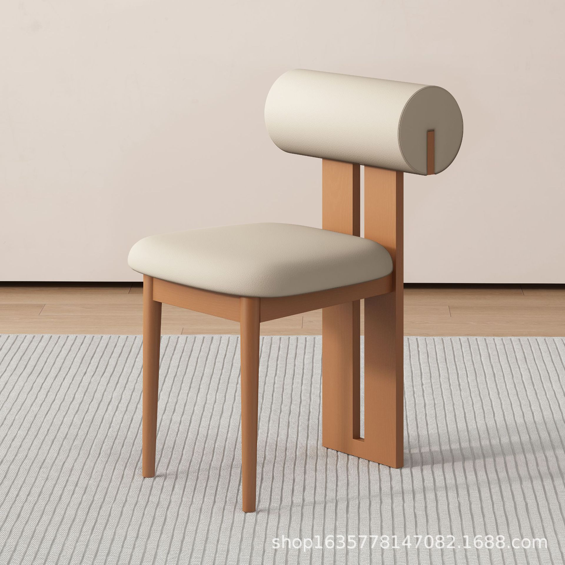 Silla de comedor de madera maciza medieval francesa retro silla de respaldo doméstica diseñador nórdico silla de hipopótamo casual fábrica de origen