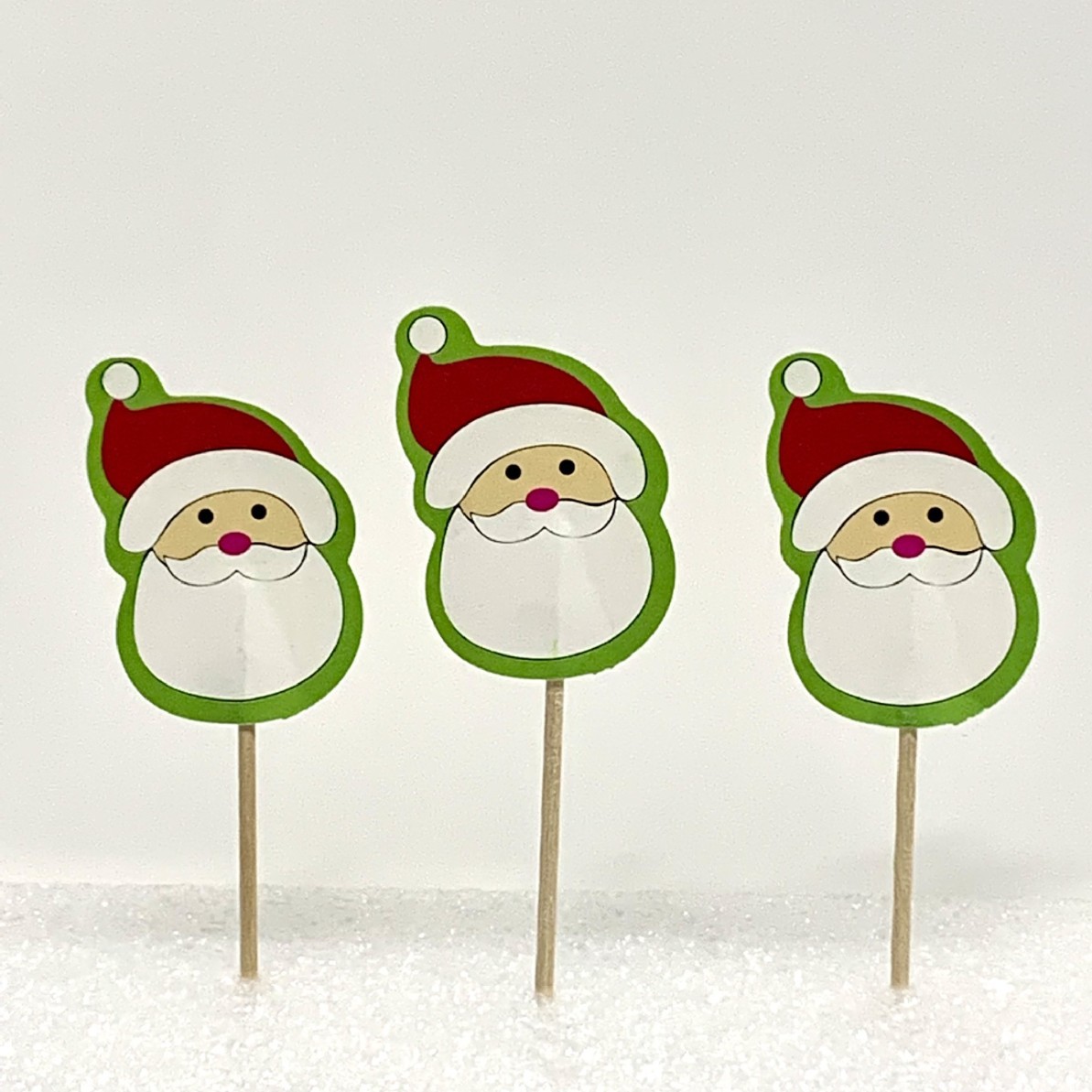 Tarjeta de palillo de dientes de papel grueso de doble cara-insertando Tarjeta de pastel de cumpleaños Decoración de Pastel de papel-insertando plug-in 24 piezas