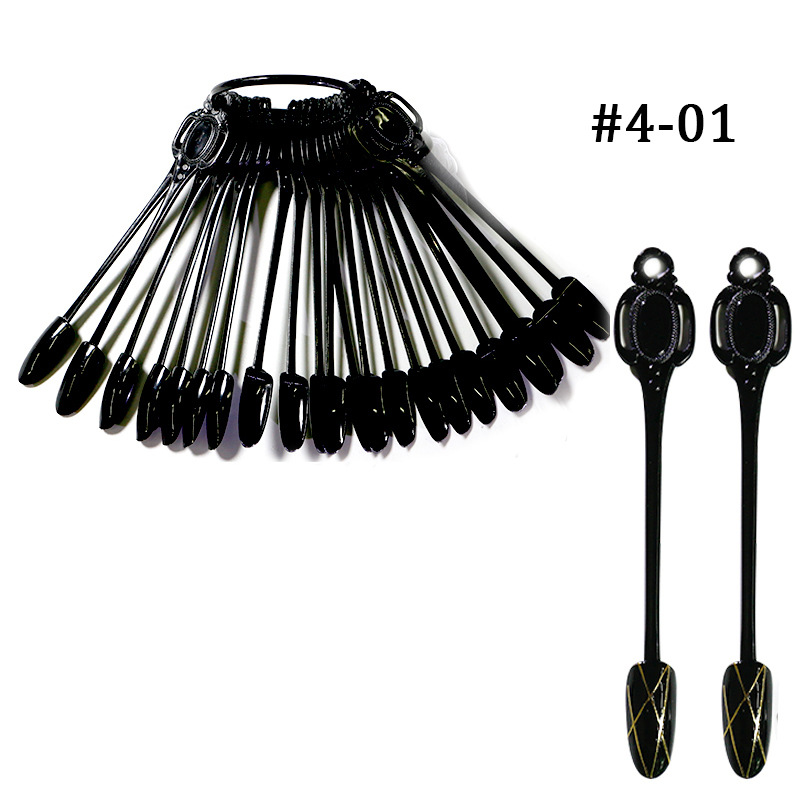 Placa de color de pantalla ZF 24 piezas de práctica de uñas pieza punta de uñas forma de abanico en forma de arco de flores tablero de exhibición de arte de uñas tarjeta de color