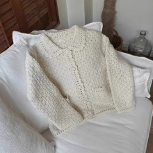 现 韩国东大门oha*手工编织镂空毛衣开衫韩系女装学院风针织外套