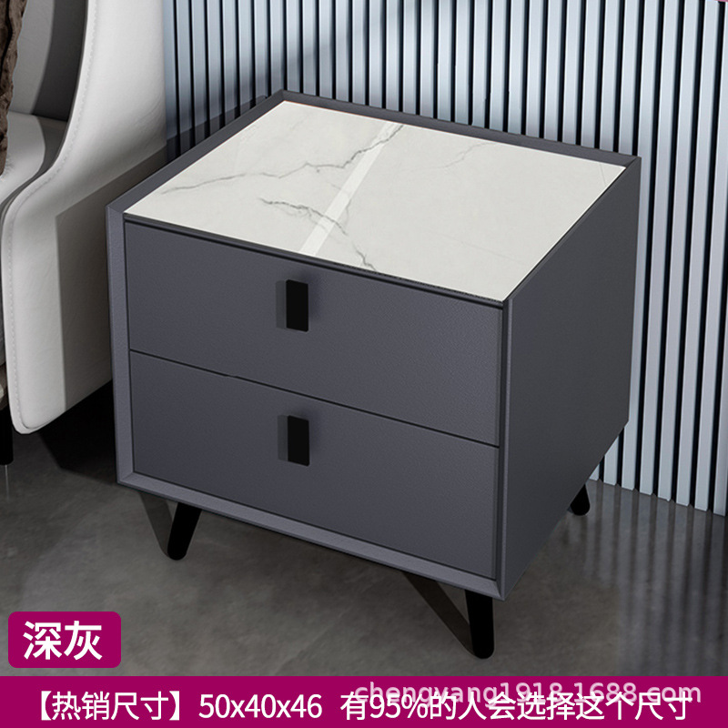 Mesita de noche madera maciza Placa de roca simple moderno Internet celebridad dormitorio mesita de noche protección del medio ambiente todo partido gabinete de almacenamiento mesita de noche