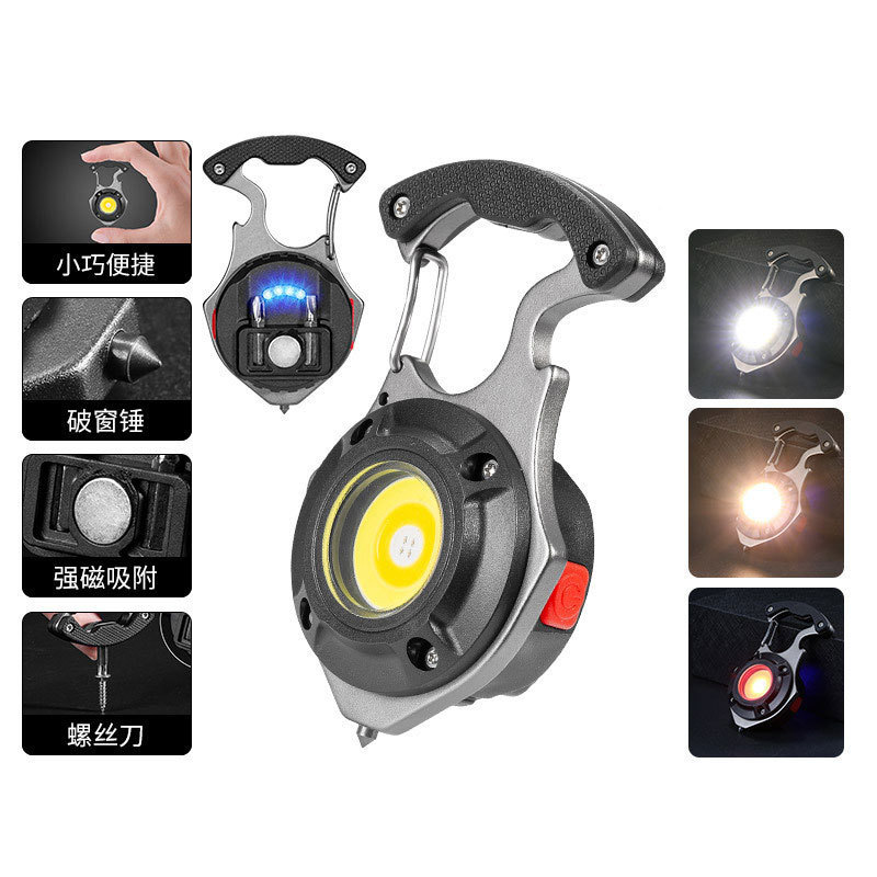 Sombrero clip luz tipo-C carga trabajo luz llavero luz fuerte magnética LED inspección luz botella abridor Luz Portátil