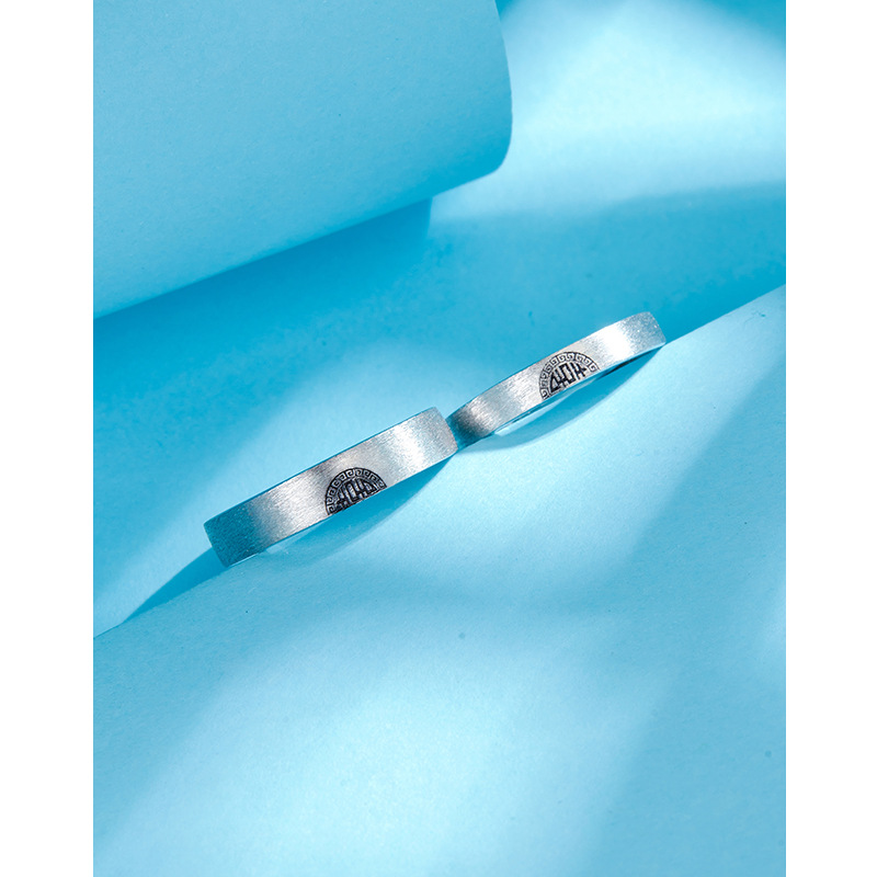 Doble Xi linmen pareja anillo de Plata de Ley 925 pareja de un par de anillo de horquilla dedo índice boca abierta retro anillo