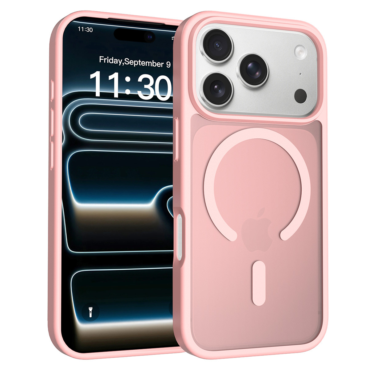 Funda Compatible con Amazon para Apple 16 Pro, Funda Magnética con Sensación de Piel para iPhone 17, Funda Protectora Anticaídas con Protección Plateada