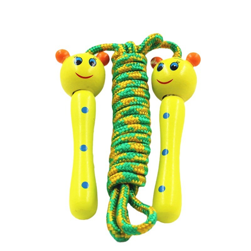 Dibujos animados lindo animal pequeño saltar cuerda de madera nylon color saltar cuerda para estudiantes entretenimiento fitness deportes saltar cuerda al por mayor