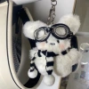 Christmas black and white scarf + flying rabbit