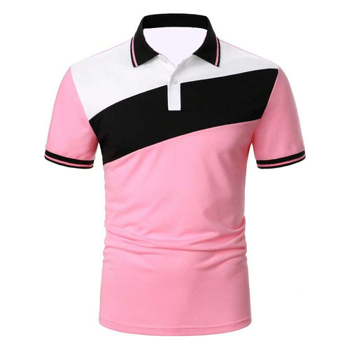 Men's Short Sleeve Striped Tie-Dye Polo Shirt, Casual Sports Top for Men