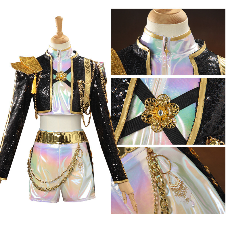 Kpop猎魔女团cos服 佐伊动漫服鲁米打歌服米拉黑金打歌服cosplay|undefined