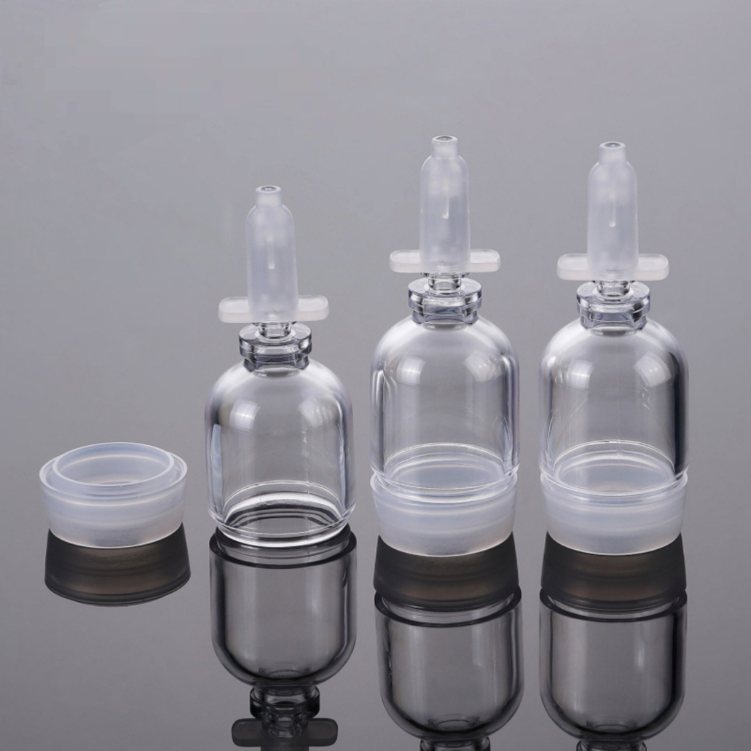 Botella pequeña bombilla pequeña 5ml10ml 15ml en stock ampolla de plástico sub-embalaje ácido hialurónico líquido botella de belleza médica PS
