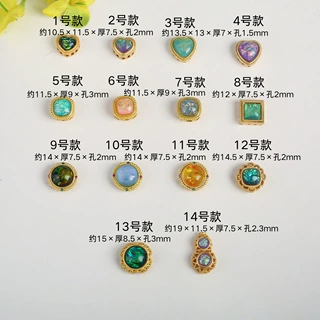 古法金散珠镂空镶嵌玉石葫芦转运珠diy手链项链串珠隔珠饰品配件