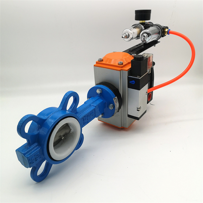 D671F-16Q 气动对夹式软密封蝶阀 气动调节开关蝶阀 水用蝶阀气动