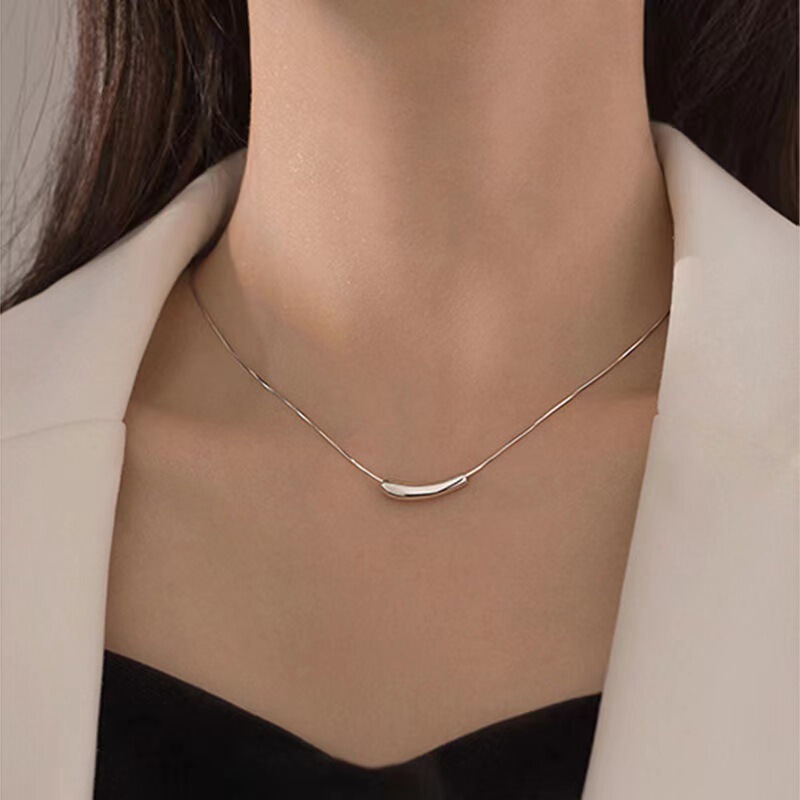 金メッキ銀メッキネックレス女幾何学水滴エルボネックチェーンins冷淡風ファッションシンプル小衆鎖骨チェーン女|undefined