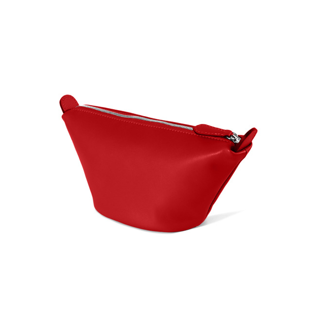 Elite quality fashionable leather capacious cosmetic bag with zipper