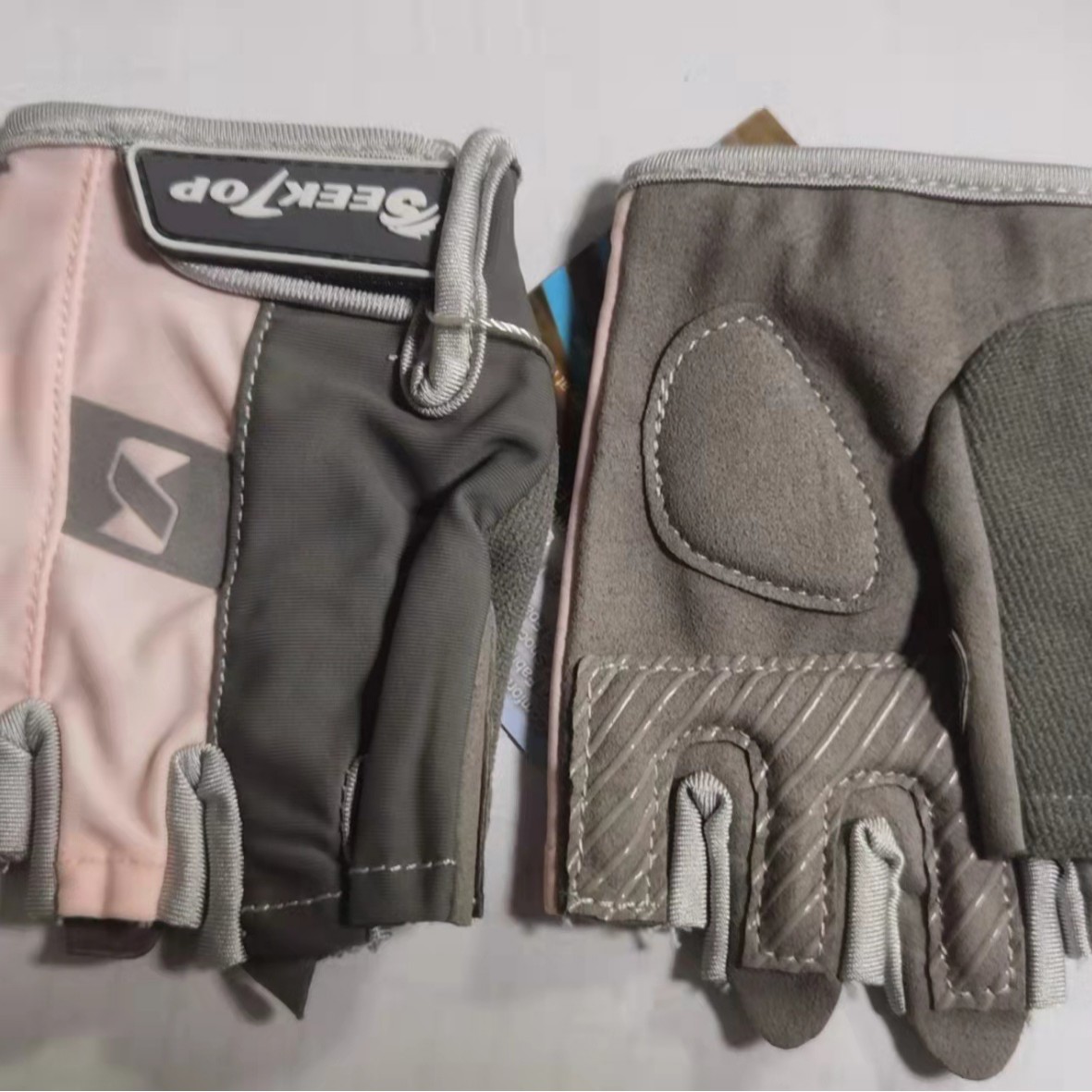 Bicicleta al aire libre cross-country Lycra silicona medio dedo guantes