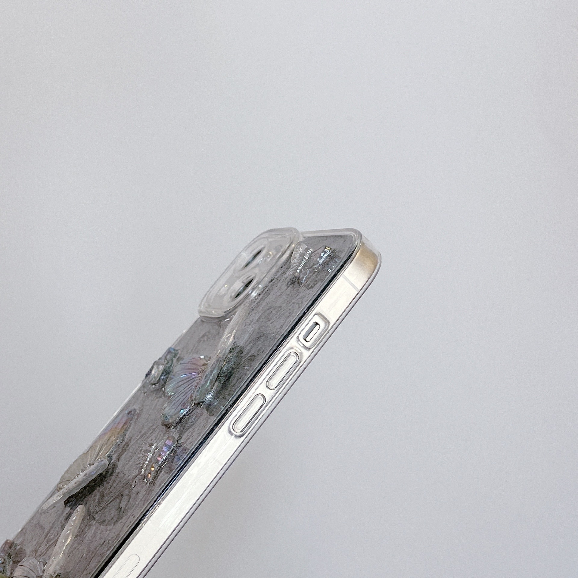 Butterfly Iphone Case Silver Grey Drop Protection Cover_voghion.com