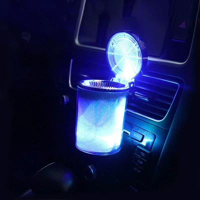 Car ashtray with lid LED with - lighted-ashtray-silver-765