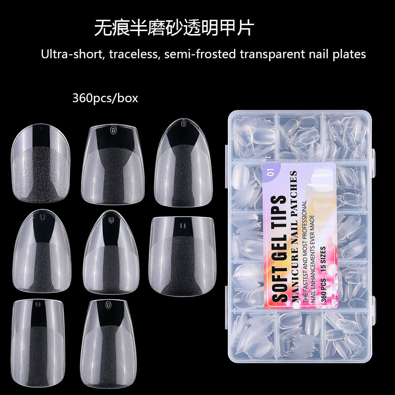2026 New Short Transparent Press-On Nails, Trapezoidal Almond Nails, Full and Half Cover Dual-Use Ultra-Thin Nail Tips 2026 New Short Transparent Press-On Nails, Trapezoidal Almond Nails, Full and Half Cover Dual-Use Ultra-Thin Nail Tips