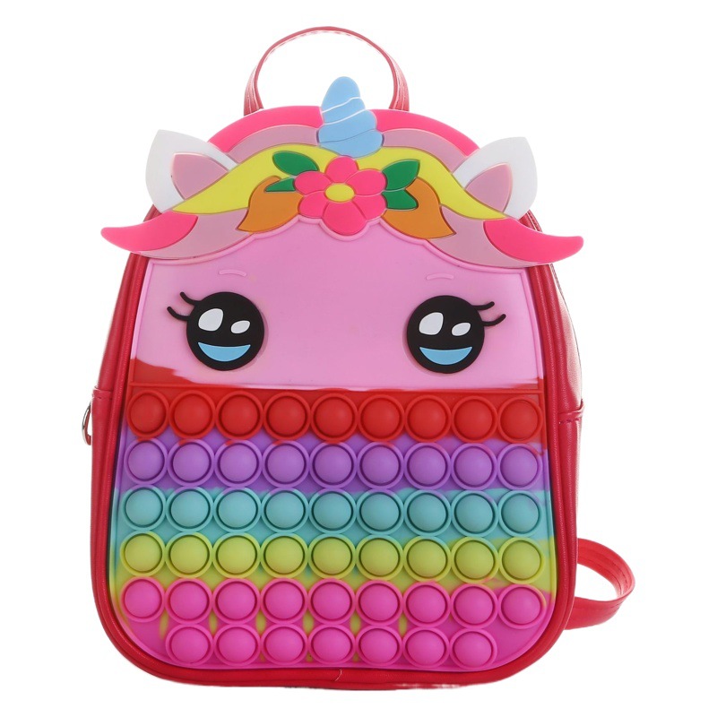 New Unicorn Rodent Killer Pioneer Silicone Bag Large Capacity Pinch Bubble Decompression Children's Cartoon Cute School Bag