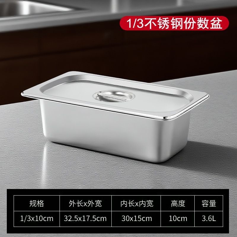 Contenedor Gastronómico con Tapa, Acero Inoxidable 201, Rectangular, para Carros de Comida Rápida