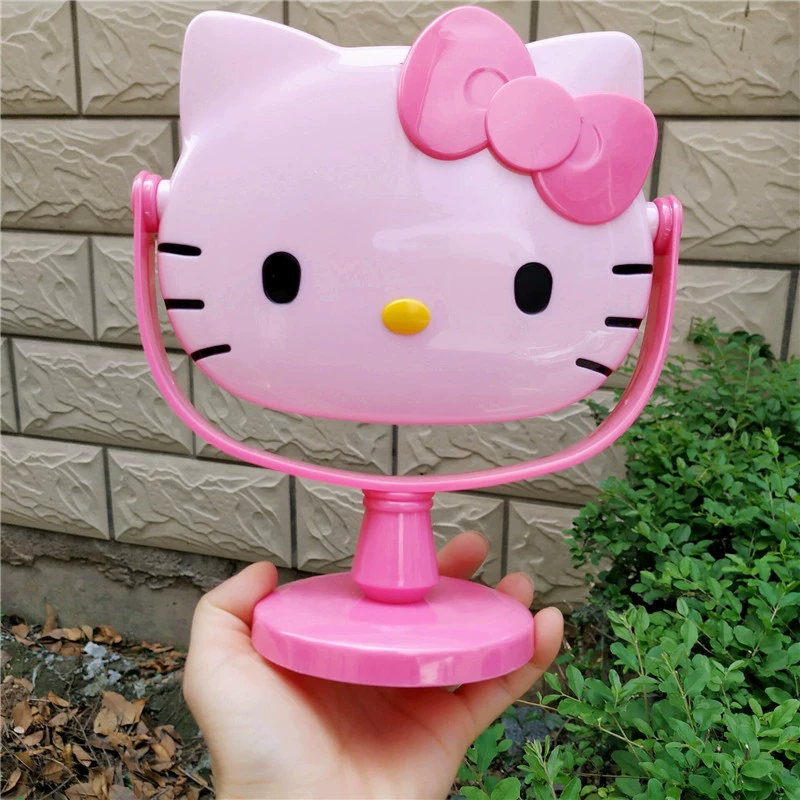 Настольное зеркало Hello Kitty, вращающаяся голова, милый дизайн для DIY с блёстками