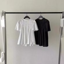 【预售】韩国东大门ounce春季新款洋气宽松减龄泡泡袖短袖衬衫
