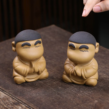 紫砂茶宠蜡笔小新同款摆件手工佛系茶玩可养呆萌茶道茶桌茶具配件