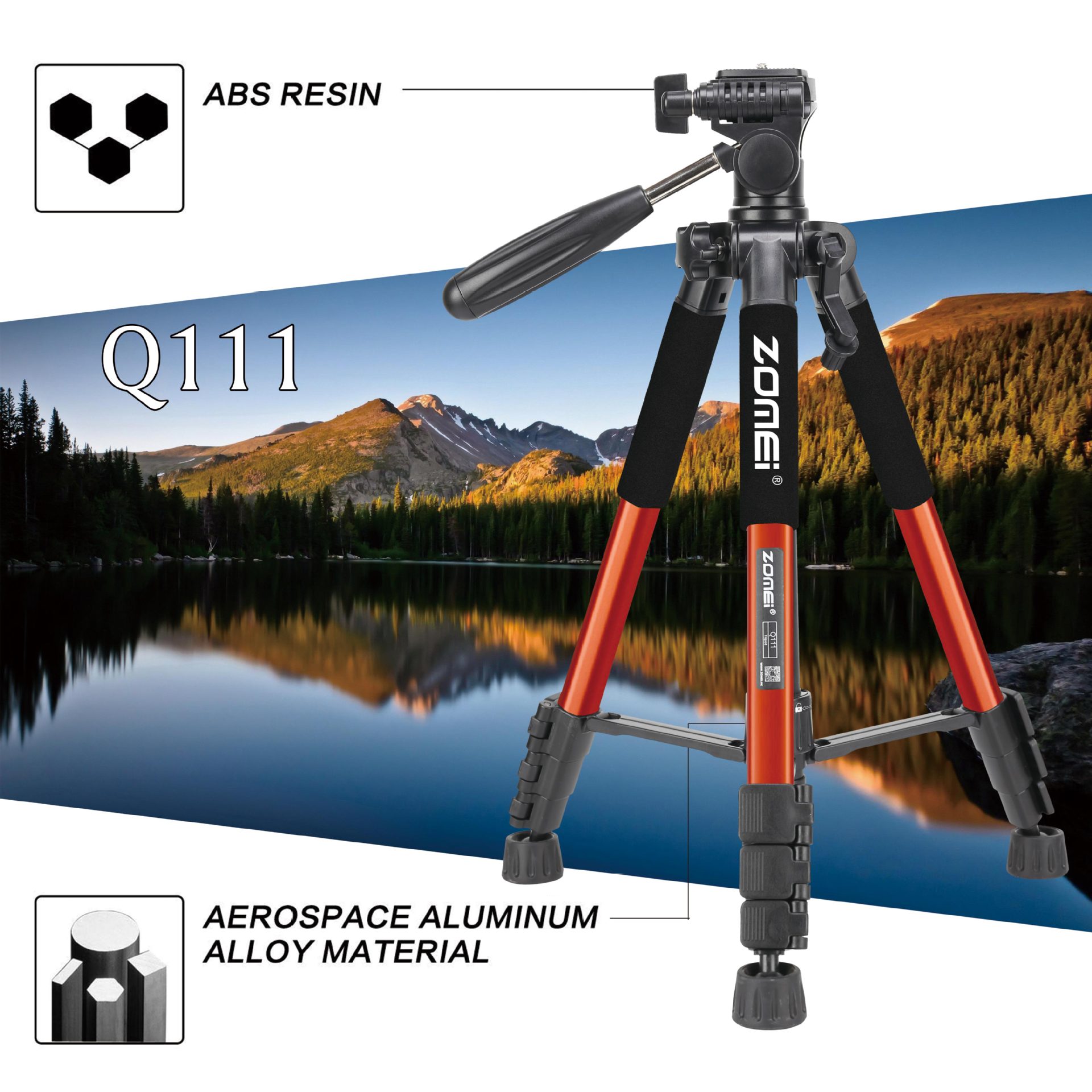 ZoMei卓美三脚架Q111单反支架相机三脚架摄影直播三角架支架云台