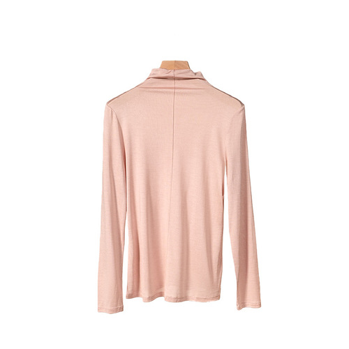Yuyue autumn and winter new style 100% mulberry silk all-match muscle-based clothes autumn figure-flattering silk long-sleeved blouse for women