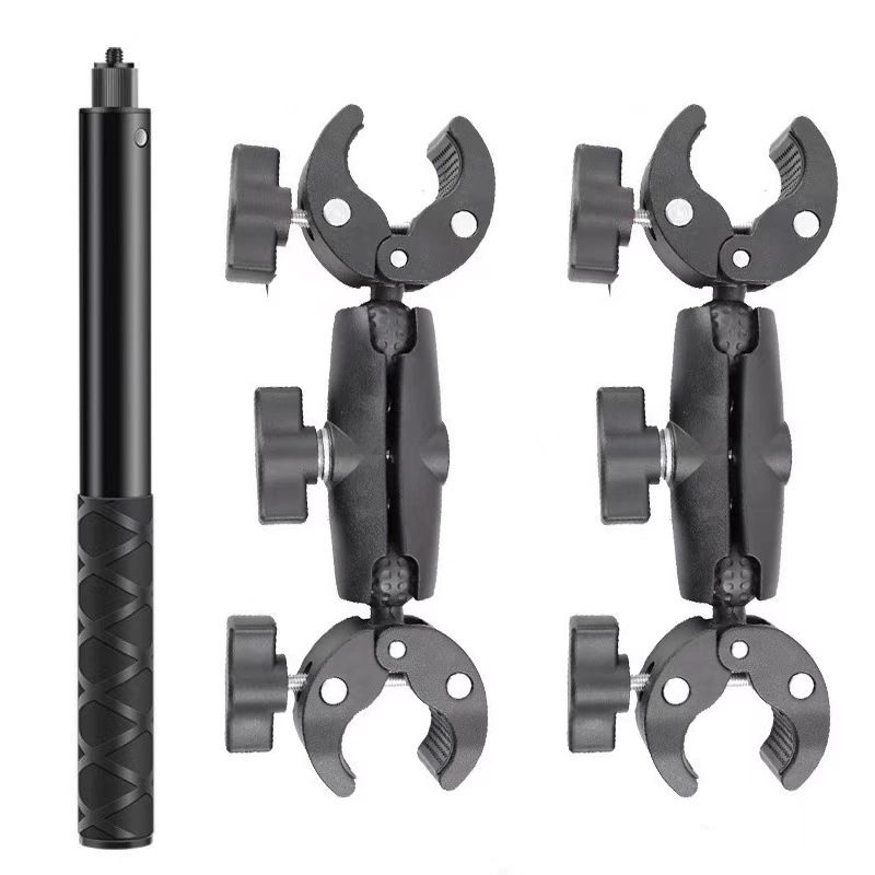 越境専用双頭強力カニ爪クランプ屋外手ぶれ補正オートバイ固定ブラケットスポーツカメラライディングブラケット