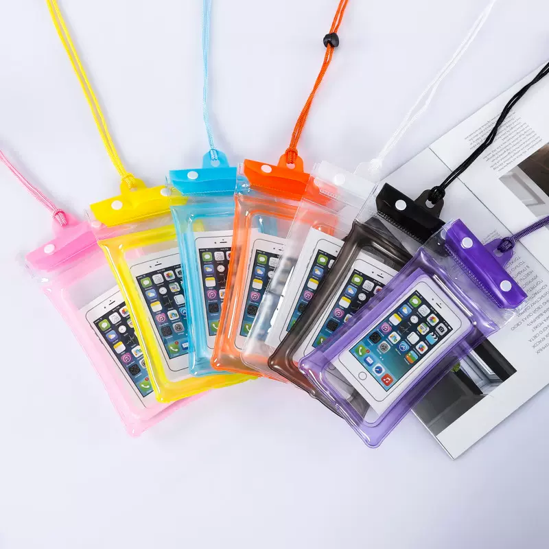 三折漂浮气囊手机防水袋温泉漂流游泳充气触屏防水套收纳密封户外