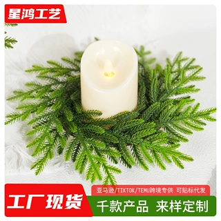 迷你圣诞花环蝴蝶结松柏橱柜花环 跨境热销节日派对装饰场景布置