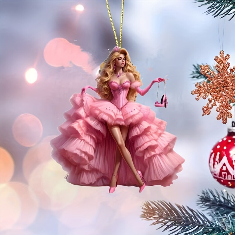 Cross-Border Hot Selling Pink Princess Dress Beauty Acrylic Flat Home Decoration Pendant Backpack Keychain Accessories Cross-Border Hot Selling Pink Princess Dress Beauty Acrylic Flat Home Decoration Pendant Backpack Keychain Accessories