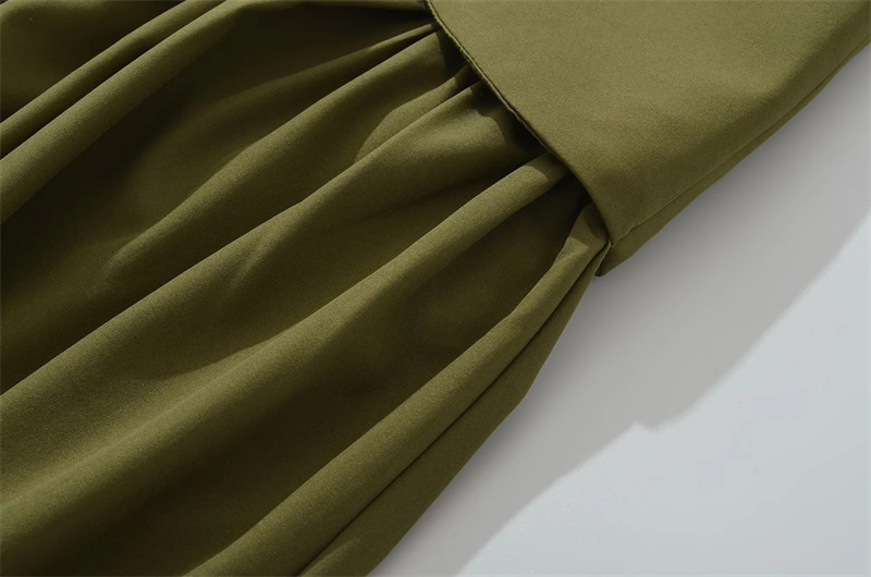 European American Style Scarf-strap Dress For Women, With A Stylish Sexy High Slit, Waist-cinching, Pleated, And Long_ecoleips.com