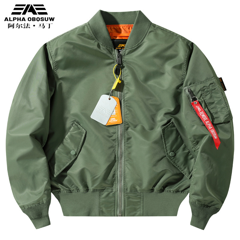 Alpha Martin Trendy Bomber Jacket Men's Autum Thin Baseball Uniform Ma1 Classic Cross-Border Export Alpha Martin Trendy Bomber Jacket Men's Autum Thin Baseball Uniform Ma1 Classic Cross-Border Export