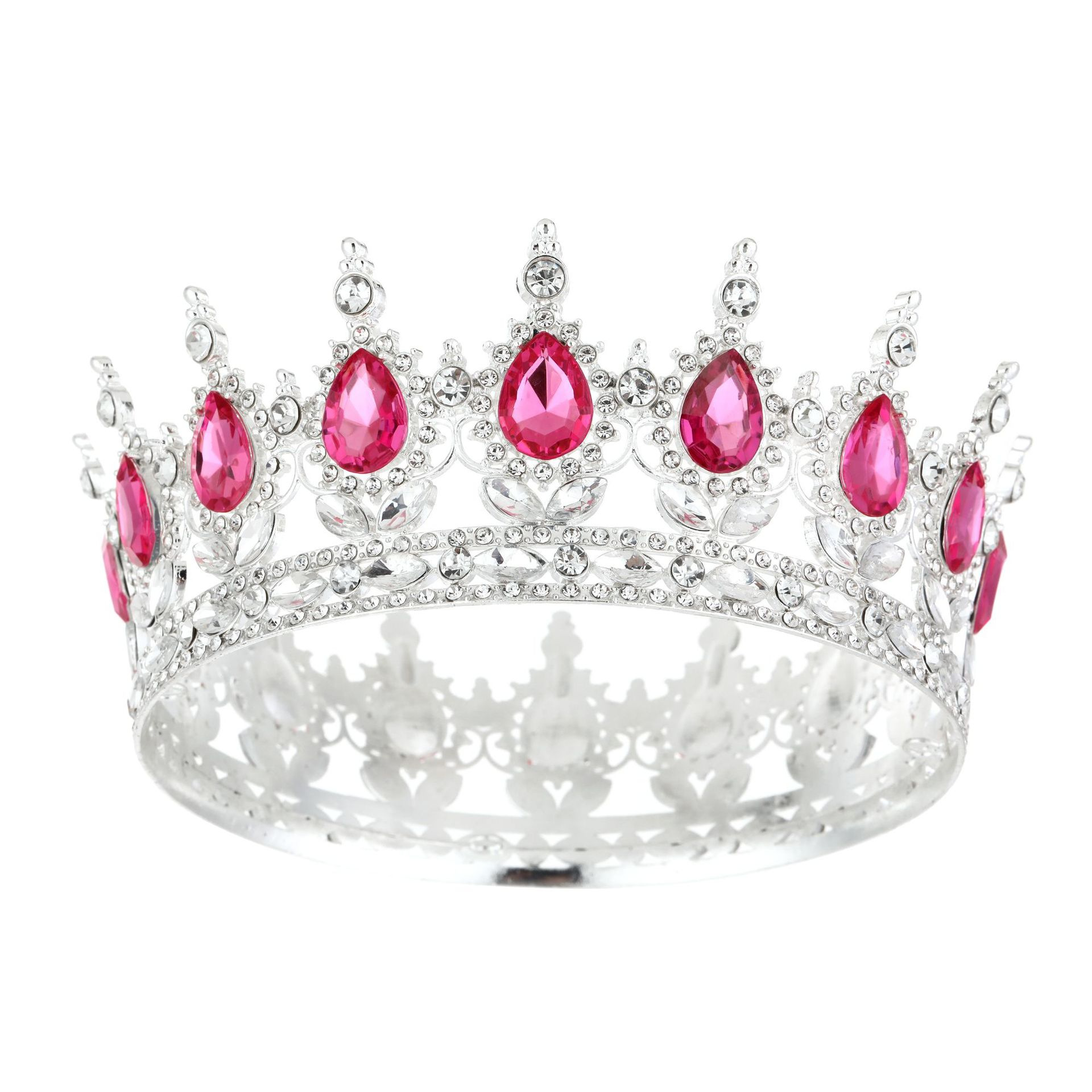 Europa y Estados Unidos cabeza de corona de novia barroca colorida de cristal peinado noble temperamento reina corona de fénix