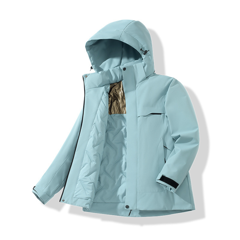 Graphene-lined hooded outdoor cotton jacket: heat-retaining, temperature-locking, water-resistant, windproof, and warm. Trendy design, perfect for winter cold weather