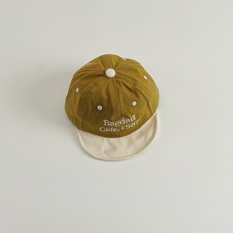 ins sombrero de boca de pato para bebés coreanos retro letras extranjeras bebés sombrero de ala suave para bebés viajar sombrero de sombra de marea