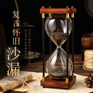 Time Hourglass Timer Ornaments Retro Creative Kidsren's Half Hour 30/60 Minutes Anti-Fall Quicksand Bottle Small