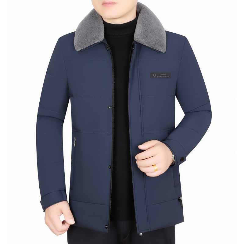 2024 Winter down Jacket Men's Lapel Fur Collar Detachable Business Casual White Duck down Men's Warm One Piece Dropshipping 2024 Winter down Jacket Men's Lapel Fur Collar Detachable Business Casual White Duck down Men's Warm One Piece Dropshipping
