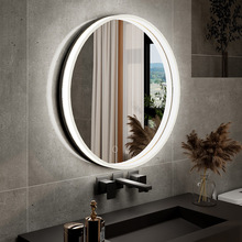 圆形亚克力智能镜子卫生间高清壁挂LED触摸屏浴室镜子带灯化妆镜