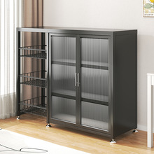 靠墙杂物柜客厅收纳储物柜子钢制书架置物架落地防尘带门书柜一体